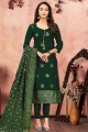 Green Banarsi Jacquard Churidar Suit in Banarsi Jacquard