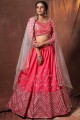 Neon pink Art silk Wedding Lehenga Choli