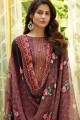 Burgundy  Cotton Sharara Suit with Cotton