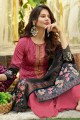 Sharara Suit in Peach Cotton with Cotton