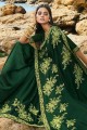 Gorgeous Art Silk Embroidered Green Saree with Blouse