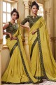 Lace Border Art Silk Saree in Pista Green with Blouse