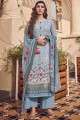 Sky Blue Palazzo Pant Palazzo Suit in Viscose with Silk
