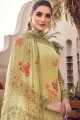Silk Palazzo Suit in Light Olive Viscose