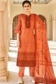 Rust Orange Cotton Palazzo Pant Eid Palazzo Suit in Cotton