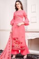 Satin Sharara Eid Sharara Suit in Rani Pink Satin