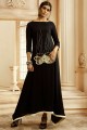 Black Cotton and rayon Gown Dress