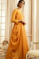 Orange Cotton and rayon Gown Dress