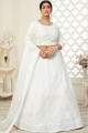 White Net and art silk Wedding Lehenga Choli