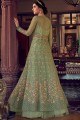Fennel Green Eid Anarkali Suit in Net