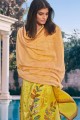 Cotton Silk Palazzo Suit in Yellow