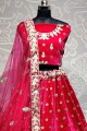 Elegant Rani pink Velvet Wedding Lehenga Choli