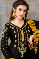 Black Patiala Salwar Patiala Suit in Cotton