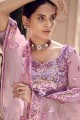 Lilac  Embroidered Lehenga Choli in Soft Net