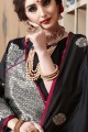 Cotton & Silk Saree with Weaving in Black