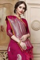 Maroon Saree with Weaving Cotton & Silk