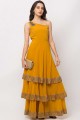 Musterd yellow Georgette Gown Dress