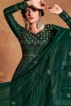 Green Anarkali Suit in Net with Net
