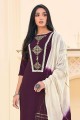 Wine  Rayon Palazzo Suit in Rayon