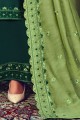Dark Green Eid Palazzo Suit in Chiffon Chiffon