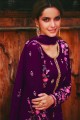 Wine Purple Faux Georgette Eid Pakistani Suit with Faux Georgette