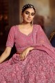 Embroidered Soft Net Lehenga Choli in Pink