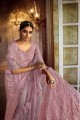 Pink Lehenga Choli in Soft Net with Embroidery
