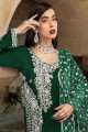 Green Eid Pakistani Suit in Faux Georgette Faux Georgette