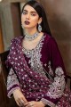 Faux Georgette Wine  Eid Pakistani Suit in Faux Georgette
