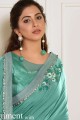 Sea Green Wedding Saree with Embroidered Lycra