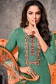 Mehendi Green Eid Pakistani Suit in Cotton