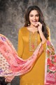 Golden Eid Pakistani Suit in Cotton