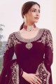 Faux Georgette Faux Georgette Burgundy Purple Eid Pakistani Suit dupattta