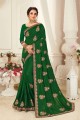 Splendid Green Silk Saree with Embroidered