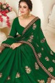 Splendid Green Silk Saree with Embroidered