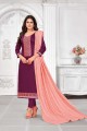 Purple Cotton Eid Pakistani Suit