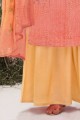 Cotton Light Orange Eid Palazzo Suit with dupatta