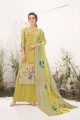 Light Golden Eid Palazzo Suit with Cotton