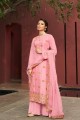 Pink Palazzo Pant Eid Palazzo Suit in Silk with Jacquard