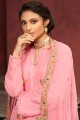 Pink Palazzo Pant Eid Palazzo Suit in Silk with Jacquard