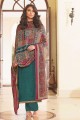 Rama Green Cotton Palazzo Pant Eid Palazzo Suit with Cotton