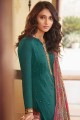 Rama Green Cotton Palazzo Pant Eid Palazzo Suit with Cotton