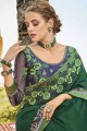 Fashionable Green Silk Saree with Embroidered