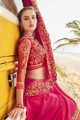 Enticing Silk Embroidered Pink Saree with Blouse