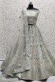 Gorgeous Grey Net Wedding Lehenga Choli