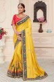 Yellow Saree with Embroidered Silk