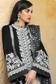 Black Faux Georgette Faux Georgette Eid Pakistani Suit with dupatta