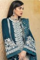 Aqua Blue Eid Pakistani Suit in Faux Georgette Faux Georgette