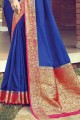 Royal Blue Saree in Weaving Silk