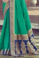Alluring Green Saree with Weaving Silk